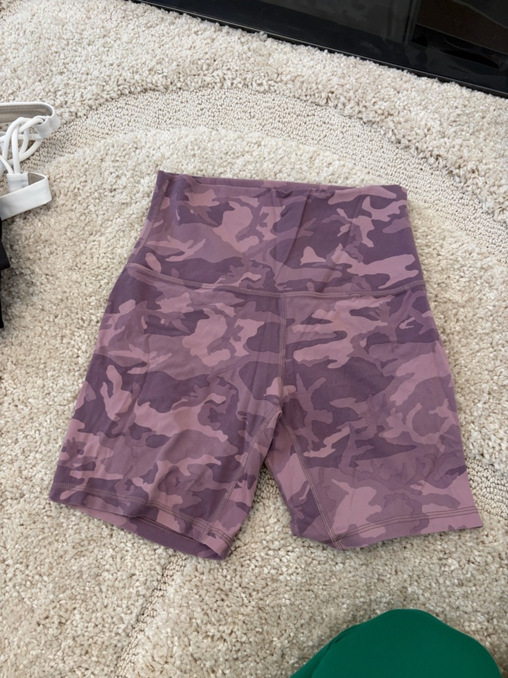 High-Waist Mauve Camo Women's Athletic Shorts